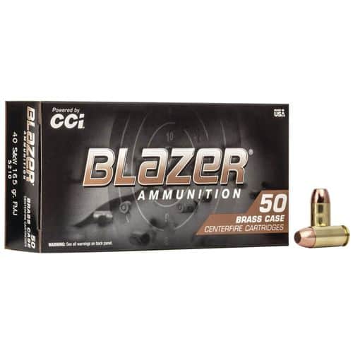 CCI 5210 Blazer Brass 40 S&W 165 gr Full Metal Jacket (FMJ) 50 Bx/ 20 Cs CCI 5210 Blazer Brass 40 S&W 165 gr Full Metal Jacket (FMJ) 50 Bx/ 20 Cs
