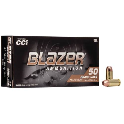 CCI 5220 Blazer Brass Handgun 40 S&W 180 gr Full Metal Jacket 50 Per Box/ 20 Case CCI 5220 Blazer Brass Handgun 40 S&W 180 gr Full Metal Jacket 50 Per Box/ 20 Case