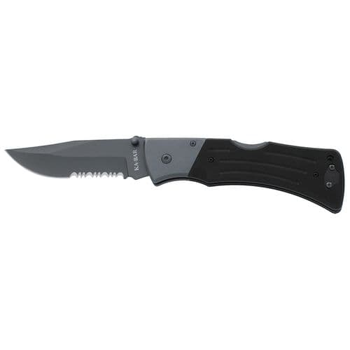Ka-Bar 3063 Mule 3.94" Folding Clip Point Part Serrated 420 Stainless Steel Blade G10 Black Handle Ka-Bar 3063 Mule 3.94" Folding Clip Point Part Serrated 420 Stainless Steel Blade G10 Black Handle