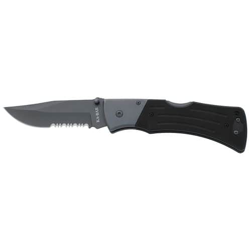 Ka-Bar 3063 Mule 3.94" Folding Clip Point Part Serrated 420 Stainless Steel Blade G10 Black Handle Ka-Bar 3063 Mule 3.94" Folding Clip Point Part Serrated 420 Stainless Steel Blade G10 Black Handle