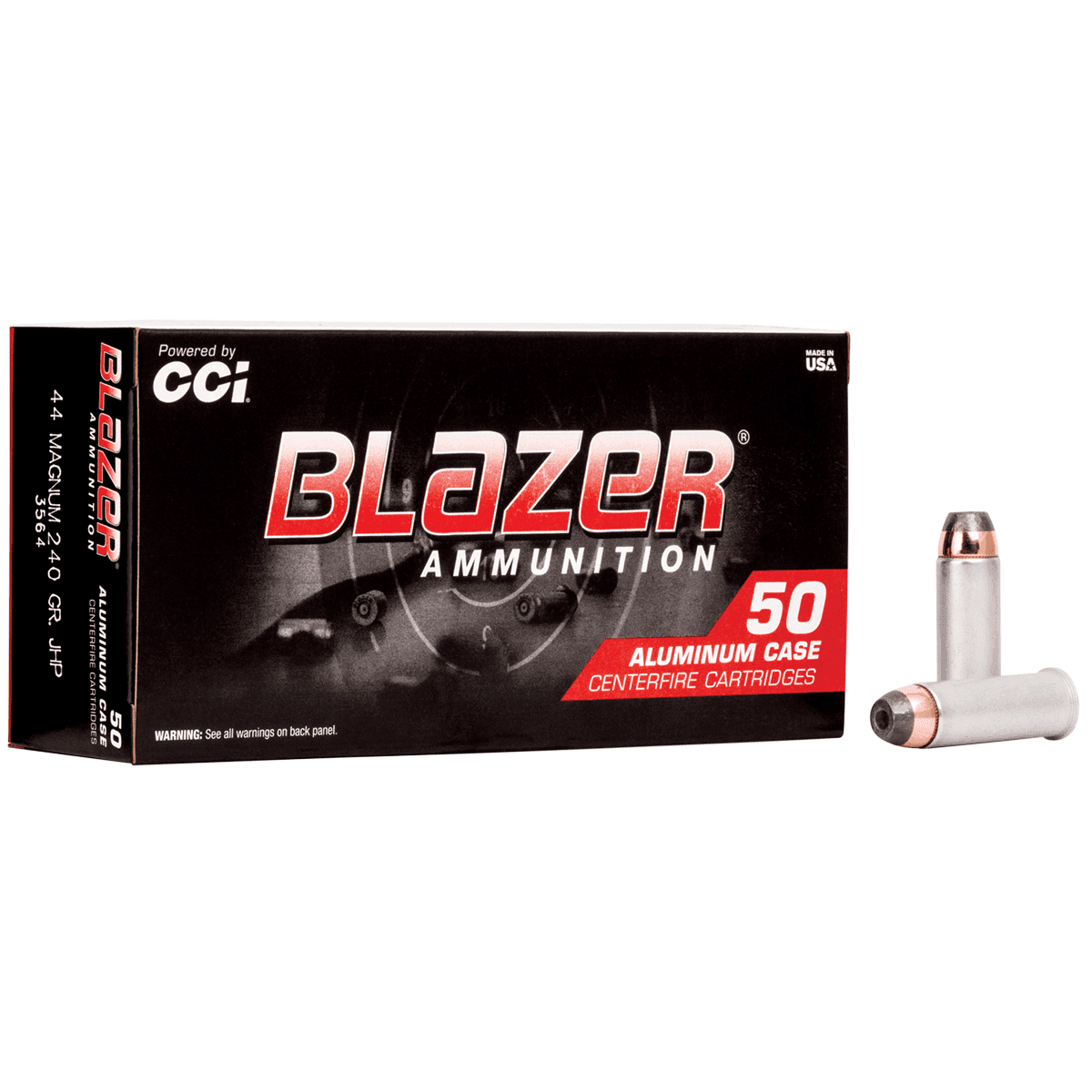 CCI 3564 Blazer Handgun 44 Rem Mag 240 gr Jacketed Hollow Point Ammo CCI 3564 Blazer Handgun 44 Rem Mag 240 gr Jacketed Hollow Point Ammo