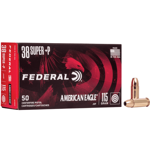 Federal 38 Super +P 115 gr Jacketed Hollow Point (JHP) Handgun Ammo Federal 38 Super +P 115 gr Jacketed Hollow Point (JHP) Handgun Ammo