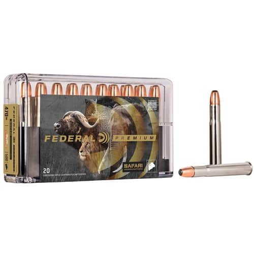 Federal P470SA Premium Safari Cape-Shok 470 Nitro Express 500 gr Swift A-Frame (SWFR) 20 Bx/ 10 Cs Federal P470SA Premium Safari Cape-Shok 470 Nitro Express 500 gr Swift A-Frame (SWFR) 20 Bx/ 10 Cs