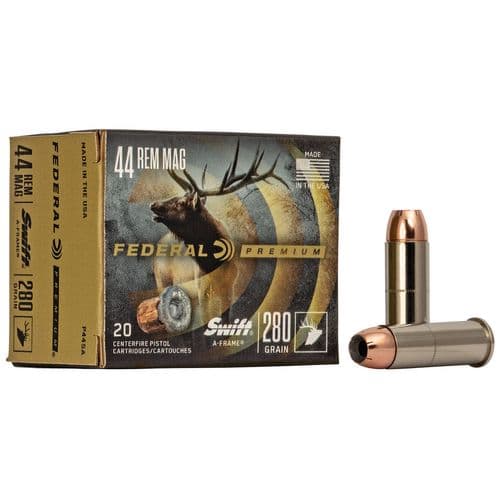 Federal P44SA Premium 44 Rem Mag 280 gr Swift A-Frame (SWFR) 20 Bx/ 10 Cs Federal P44SA Premium 44 Rem Mag 280 gr Swift A-Frame (SWFR) 20 Bx/ 10 Cs