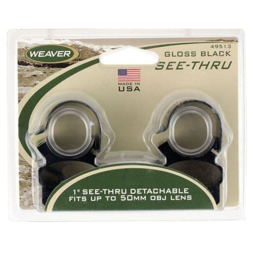 Weaver Mounts 49512 Scope Ring Set Extension Weaver See-Thru 1" Black Steel Weaver Mounts 49512 Scope Ring Set Extension Weaver See-Thru 1" Black Steel