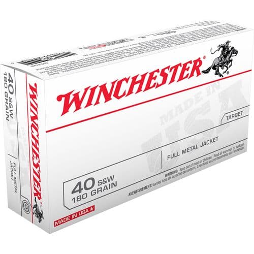 Winchester Ammo 40 S&W 180 gr Full Metal Jacket Hunting Ammo Winchester Ammo 40 S&W 180 gr Full Metal Jacket Hunting Ammo
