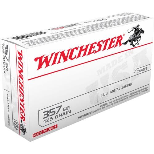 Winchester Ammo USA 357 Sig 125 gr Full Metal Jacket - Q4309 Winchester Ammo USA 357 Sig 125 gr Full Metal Jacket - Q4309