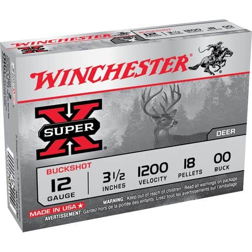 Winchester Ammo Super X 12 Gauge 3.50" 18 Pellets 00 Buck Shot - XB12L00 Winchester Ammo Super X 12 Gauge 3.50" 18 Pellets 00 Buck Shot - XB12L00