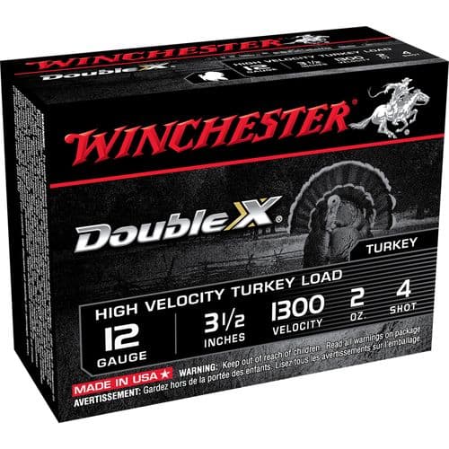 Winchester Ammo STH12354 Double X High Velocity Turkey 12 Gauge 3.5" 2 oz 4 Shot 10 Bx/ 10 Cs Winchester Ammo STH12354 Double X High Velocity Turkey 12 Gauge 3.5" 2 oz 4 Shot 10 Bx/ 10 Cs
