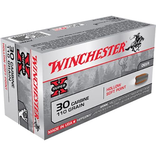 Winchester Ammo Super X 30 Carbine 110 gr Hollow Soft Point - X30M1 Winchester Ammo Super X 30 Carbine 110 gr Hollow Soft Point - X30M1