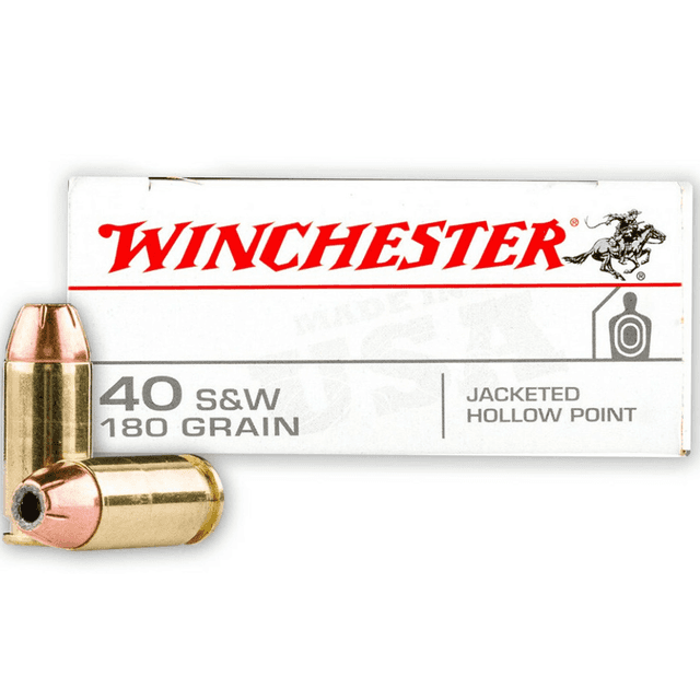 Winchester 40 S&W 180 gr Jacketed Hollow Point Handgun Ammo Winchester 40 S&W 180 gr Jacketed Hollow Point Handgun Ammo