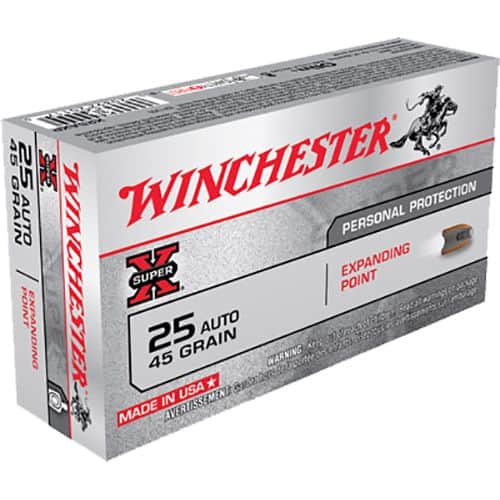 Winchester Ammo X25AXP Super-X 25 ACP 45 gr Expanding Point 50 Bx/ 10 Cs Winchester Ammo X25AXP Super-X 25 ACP 45 gr Expanding Point 50 Bx/ 10 Cs