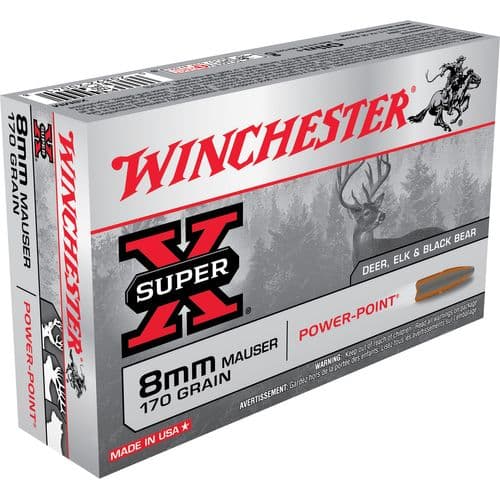 Winchester Ammo Power-Point 8mm Mauser 170 gr Power Point - X8MM Winchester Ammo Power-Point 8mm Mauser 170 gr Power Point - X8MM