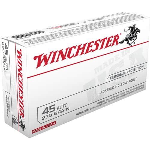 Winchester USA Defense 45 ACP 230 gr Jacketed Hollow Point Handgun Ammo Winchester USA Defense 45 ACP 230 gr Jacketed Hollow Point Handgun Ammo