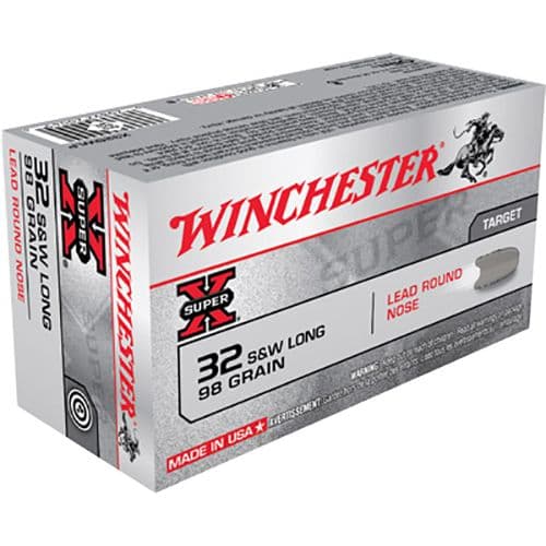 Winchester Ammo X32SWLP Super-X 32 S&W Long 98 gr Lead Round Nose (LRN) 50 Bx/10 Cs Winchester Ammo X32SWLP Super-X 32 S&W Long 98 gr Lead Round Nose (LRN) 50 Bx/10 Cs