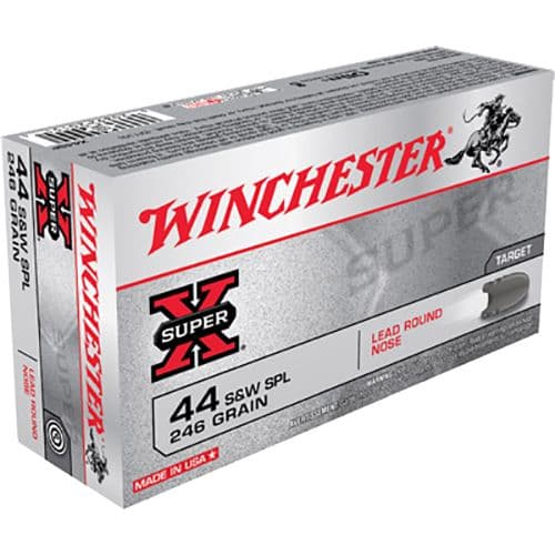 Winchester Ammo X44SP Super-X 44 S&W Spl 246 gr Lead Round Nose (LRN) 50 Bx/10 Cs Winchester Ammo X44SP Super-X 44 S&W Spl 246 gr Lead Round Nose (LRN) 50 Bx/10 Cs