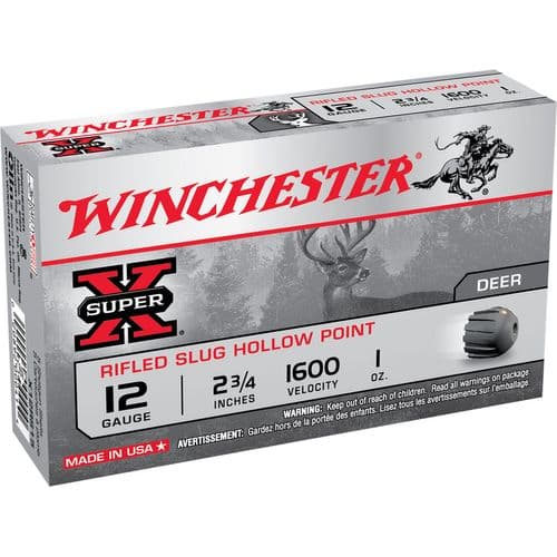 Winchester Ammo X12RS15 Super X 12 Gauge 2.75" 1 oz Rifled Slug Shot 5 Bx Winchester Ammo X12RS15 Super X 12 Gauge 2.75" 1 oz Rifled Slug Shot 5 Bx