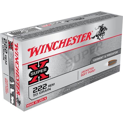 Winchester Ammo Super X 222 Rem 50 gr Jacketed Soft Point - X222R Winchester Ammo Super X 222 Rem 50 gr Jacketed Soft Point - X222R