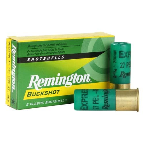 Remington Ammunition 20626 Express 12 Gauge 2.75" 27 Pellets 4 Buck Shot 5 Bx/ 50 Cs Remington Ammunition 20626 Express 12 Gauge 2.75" 27 Pellets 4 Buck Shot 5 Bx/ 50 Cs