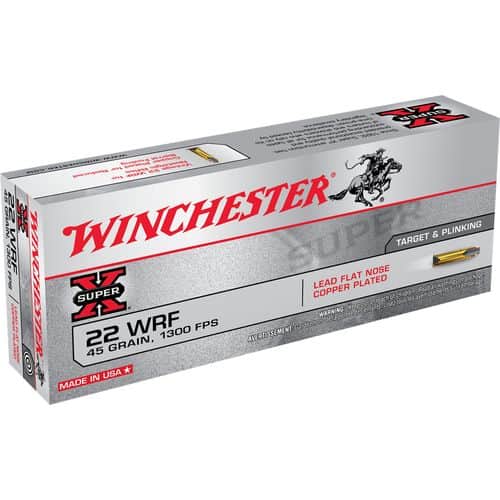 Winchester Ammo 22WRF Super-X 22 WRF 45 gr Lead Flat Nose Copper Plated 50 Bx/50 Cs Winchester Ammo 22WRF Super-X 22 WRF 45 gr Lead Flat Nose Copper Plated 50 Bx/50 Cs