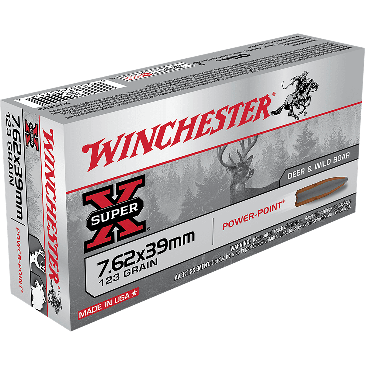 Winchester Ammo Power-Point 7.62x39mm 123 gr Power Point - X76239 Winchester Ammo Power-Point 7.62x39mm 123 gr Power Point - X76239