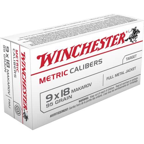 Winchester Ammo MC918M USA Metric 9mm Makarov 95 gr Full Metal Jacket (FMJ) 50 Bx/20 Cs Winchester Ammo MC918M USA Metric 9mm Makarov 95 gr Full Metal Jacket (FMJ) 50 Bx/20 Cs