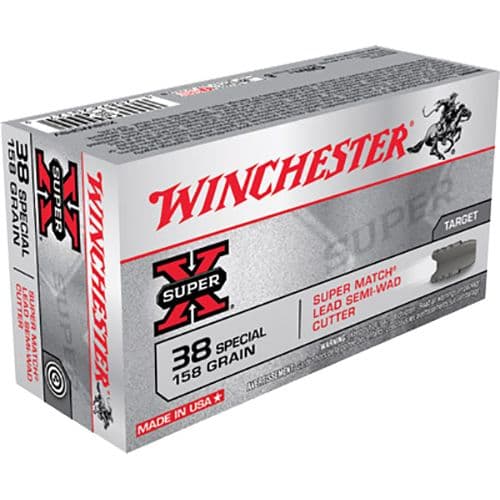 Winchester Ammo X38WCPSV Super X 38 Special 158 gr Super Match Lead Semi-Wadcutter 50 Bx/ 10 Cs Winchester Ammo X38WCPSV Super X 38 Special 158 gr Super Match Lead Semi-Wadcutter 50 Bx/ 10 Cs