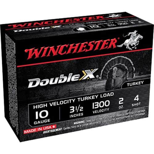 Winchester Ammo STH104 Double X High Velocity Turkey 10 Gauge 3.5" 2 oz 4 Shot 10 Bx/ 10 Cs Winchester Ammo STH104 Double X High Velocity Turkey 10 Gauge 3.5" 2 oz 4 Shot 10 Bx/ 10 Cs