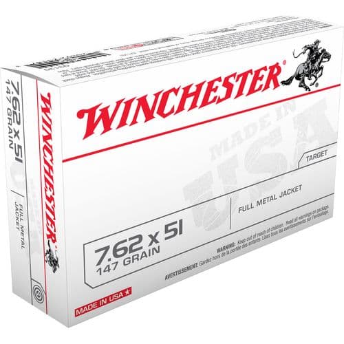 Winchester Ammo Q3130 USA 7.62x51mm NATO 147 gr Full Metal Jacket (FMJ) 20 Bx/10 Cs Winchester Ammo Q3130 USA 7.62x51mm NATO 147 gr Full Metal Jacket (FMJ) 20 Bx/10 Cs