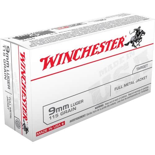 Winchester Ammo Q4172 USA 9mm Luger 115 gr Full Metal Jacket (FMJ) 50 Bx/10 Cs Winchester Ammo Q4172 USA 9mm Luger 115 gr Full Metal Jacket (FMJ) 50 Bx/10 Cs