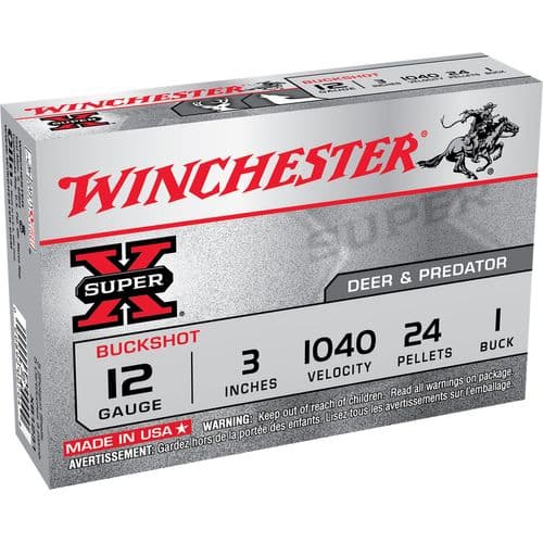 Winchester Ammo Super X 12 Gauge 3" 1 Buck Shot 5 Per Box/ 50 Case - XB1231 Winchester Ammo Super X 12 Gauge 3" 1 Buck Shot 5 Per Box/ 50 Case - XB1231