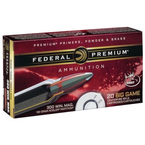 Federal P300WD2 Premium 300 Win Mag 180 gr Nosler Partition (NP) 20 Bx/ 10 Cs Federal P300WD2 Premium 300 Win Mag 180 gr Nosler Partition (NP) 20 Bx/ 10 Cs
