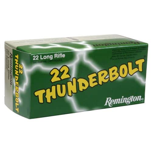 Remington Ammunition 21238 Thunderbolt 22 LR 40 gr Round Nose (RN) 50 Bx/ 100 Cs Remington Ammunition 21238 Thunderbolt 22 LR 40 gr Round Nose (RN) 50 Bx/ 100 Cs
