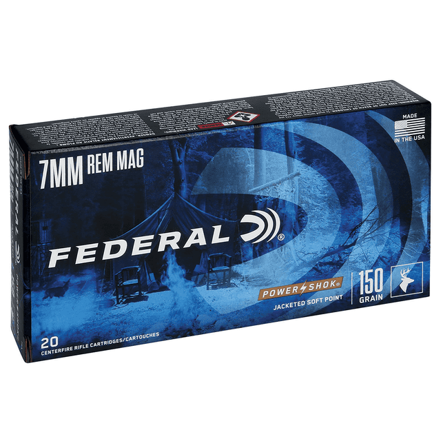 Federal 7RA Power-Shok 7mm Rem Mag 150 gr Jacketed Soft Point 20 Per Box Federal 7RA Power-Shok 7mm Rem Mag 150 gr Jacketed Soft Point 20 Per Box
