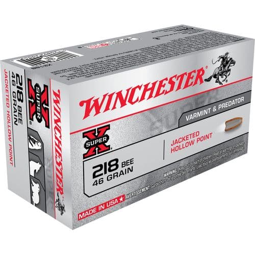 Winchester Ammo Super X 218 Bee 46 gr Jacket Hollow Point - X218B Winchester Ammo Super X 218 Bee 46 gr Jacket Hollow Point - X218B