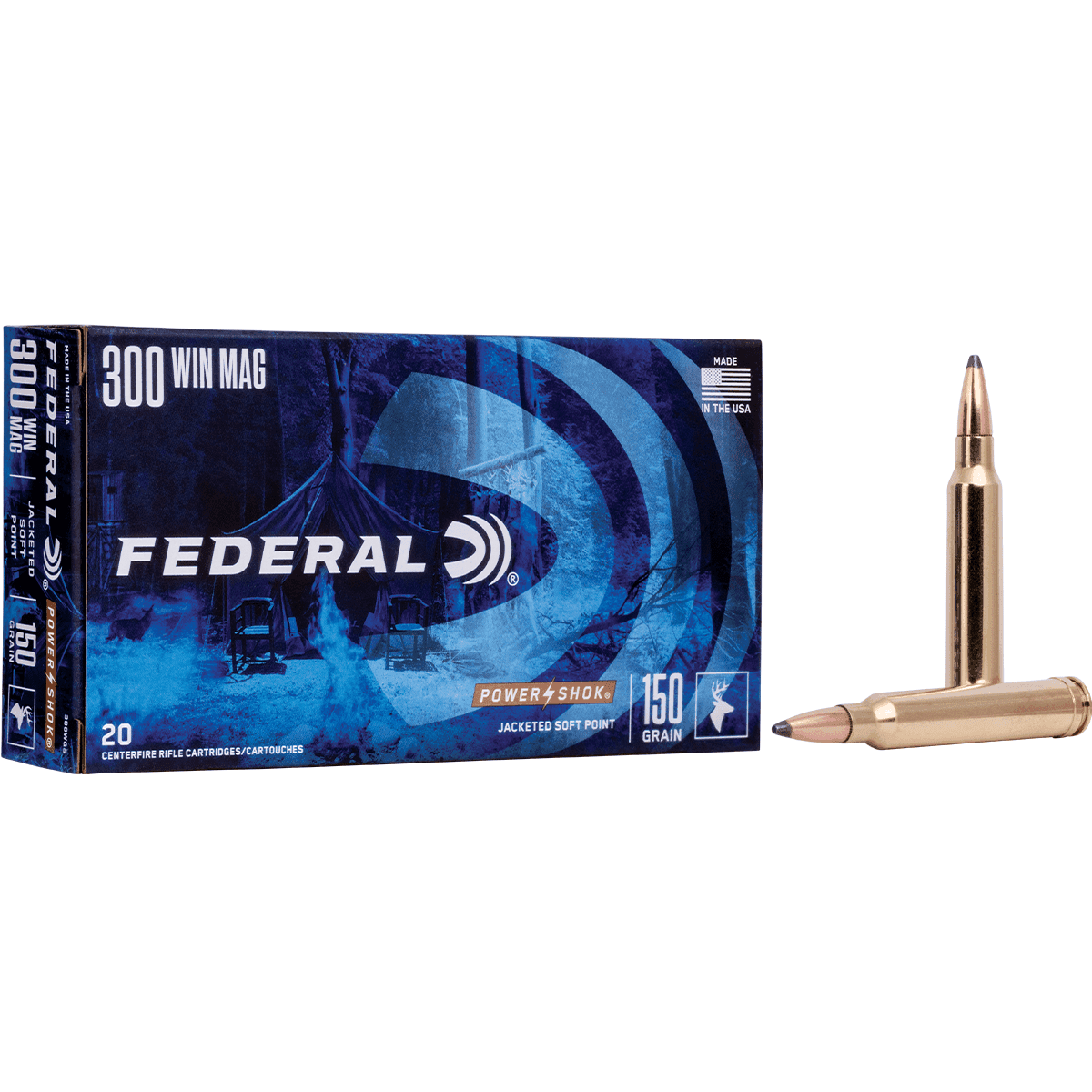 Federal 300WGS Power-Shok 300 Win Mag 150 gr Jacketed Soft Point 20 Per Box Federal 300WGS Power-Shok 300 Win Mag 150 gr Jacketed Soft Point 20 Per Box