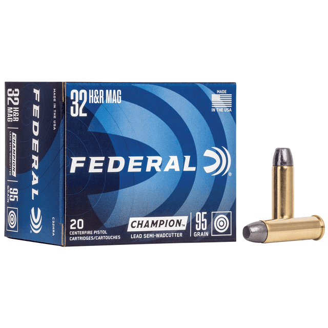 Federal C32HRA Champion Training 32 H&R Mag 95 gr Lead Semi Wadcutter 20 Per Box Federal C32HRA Champion Training 32 H&R Mag 95 gr Lead Semi Wadcutter 20 Per Box