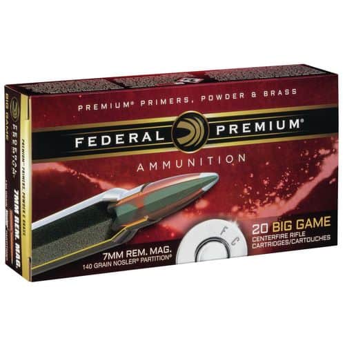 Federal P7RG Premium 7mm Rem Mag 140 gr Nosler Partition (NP) 20 Bx/ 10 Cs Federal P7RG Premium 7mm Rem Mag 140 gr Nosler Partition (NP) 20 Bx/ 10 Cs