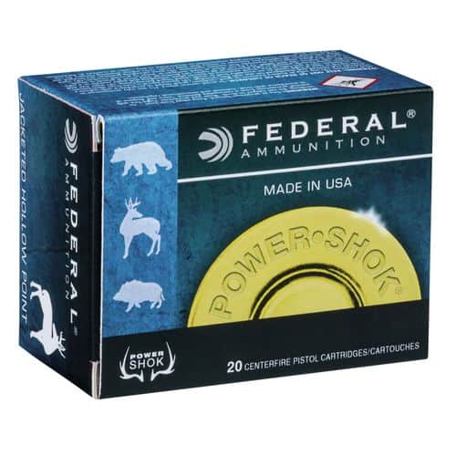 Federal C44A Power-Shok 44 Rem Mag 240 gr Jacketed Hollow Point (JHP) 20 Bx/ 25 Cs Federal C44A Power-Shok 44 Rem Mag 240 gr Jacketed Hollow Point (JHP) 20 Bx/ 25 Cs