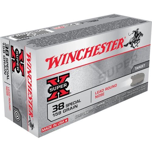 Winchester Ammo X38S1P Super-X 38 Special 158 gr Lead Round Nose (LRN) 50 Bx/10 Cs Winchester Ammo X38S1P Super-X 38 Special 158 gr Lead Round Nose (LRN) 50 Bx/10 Cs