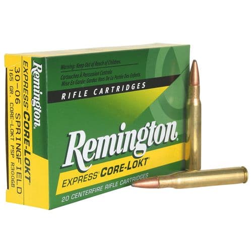 Remington Ammunition 21415 Core-Lokt 30-06 Springfield 165 gr Core-Lokt Pointed Soft Point (PSPCL) 20 Bx/ 10 Cs Remington Ammunition 21415 Core-Lokt 30-06 Springfield 165 gr Core-Lokt Pointed Soft Point (PSPCL) 20 Bx/ 10 Cs