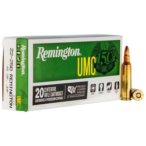 Remington Ammunition 23750 UMC 22-250 Rem 45 gr Jacketed Hollow Point (JHP) 20 Bx/ 10 Cs Remington Ammunition 23750 UMC 22-250 Rem 45 gr Jacketed Hollow Point (JHP) 20 Bx/ 10 Cs
