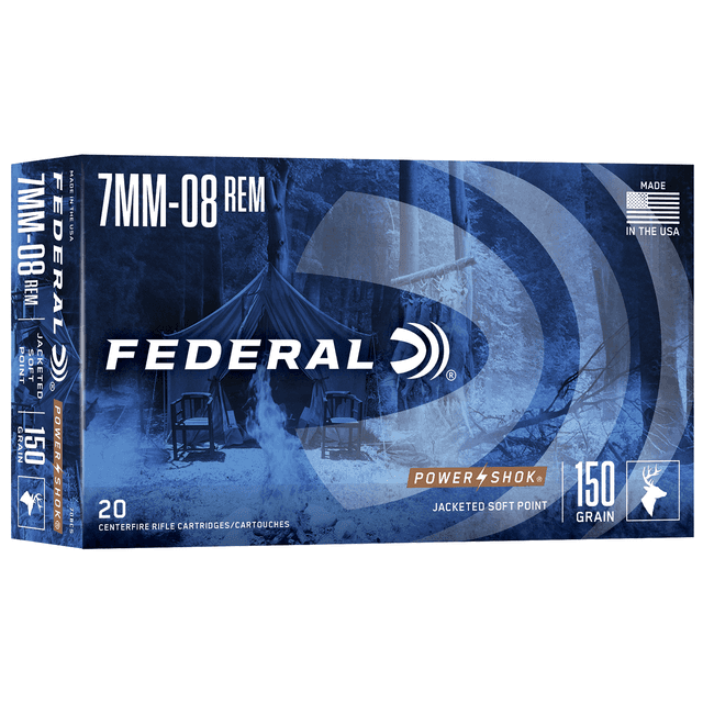 Federal 708CS Power-Shok 7mm-08 Rem 150 gr Jacketed Soft Point 20 Per Box Federal 708CS Power-Shok 7mm-08 Rem 150 gr Jacketed Soft Point 20 Per Box