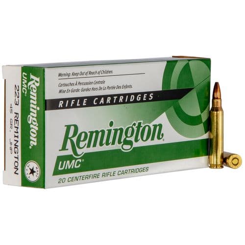 Remington Ammunition 23748 UMC 223 Rem 45 gr Jacketed Hollow Point (JHP) 20 Bx/ 10 Cs Remington Ammunition 23748 UMC 223 Rem 45 gr Jacketed Hollow Point (JHP) 20 Bx/ 10 Cs