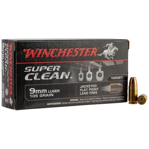 Winchester Ammo SC9NT Super Clean 9mm Luger Lead-Free 105 gr Jacketed Flat Point Super Clean (JFPSC) 50 Bx/ 10 Cs Winchester Ammo SC9NT Super Clean 9mm Luger Lead-Free 105 gr Jacketed Flat Point Super Clean (JFPSC) 50 Bx/ 10 Cs
