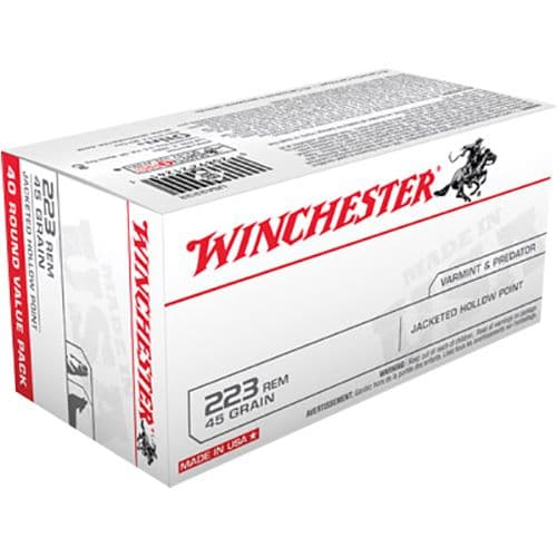 Winchester Ammo USA2232 USA 223 Rem 45 gr Jacketed Hollow Point (JHP) 40 Bx/10 Cs Winchester Ammo USA2232 USA 223 Rem 45 gr Jacketed Hollow Point (JHP) 40 Bx/10 Cs