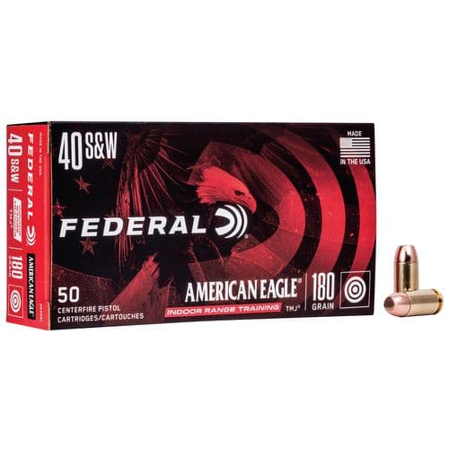 Federal AE40N1 American Eagle Indoor Range Training (IRT) 40 S&W 180 gr Total Metal Jacket (TMJ) 50 Bx/ 20 Cs Federal AE40N1 American Eagle Indoor Range Training (IRT) 40 S&W 180 gr Total Metal Jacket (TMJ) 50 Bx/ 20 Cs