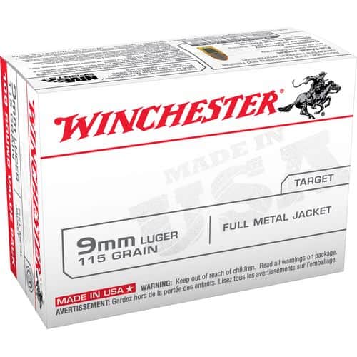 Winchester Ammo USA9MMVP USA 9mm Luger 115 gr Full Metal Jacket (FMJ) 100 Bx (Value Pack) Winchester Ammo USA9MMVP USA 9mm Luger 115 gr Full Metal Jacket (FMJ) 100 Bx (Value Pack)