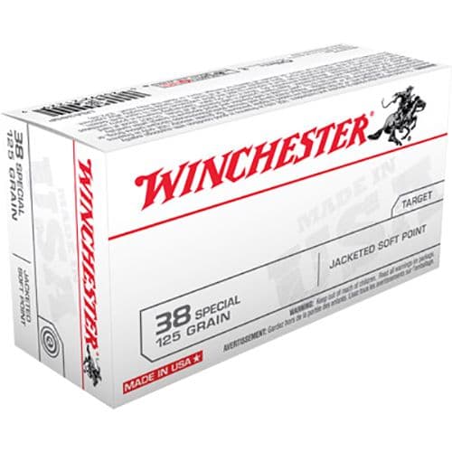 Winchester Ammo USA38SP USA 38 Special 125 gr Jacketed Soft Point (JSP) 50 Bx/10 Cs Winchester Ammo USA38SP USA 38 Special 125 gr Jacketed Soft Point (JSP) 50 Bx/10 Cs