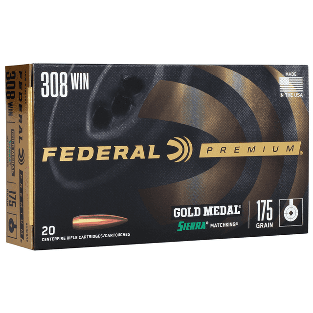 Federal GM308M2 Gold Medal 308 Win 175 gr Sierra MatchKing Hollow Point Boat-Tail 20 Bx Federal GM308M2 Gold Medal 308 Win 175 gr Sierra MatchKing Hollow Point Boat-Tail 20 Bx